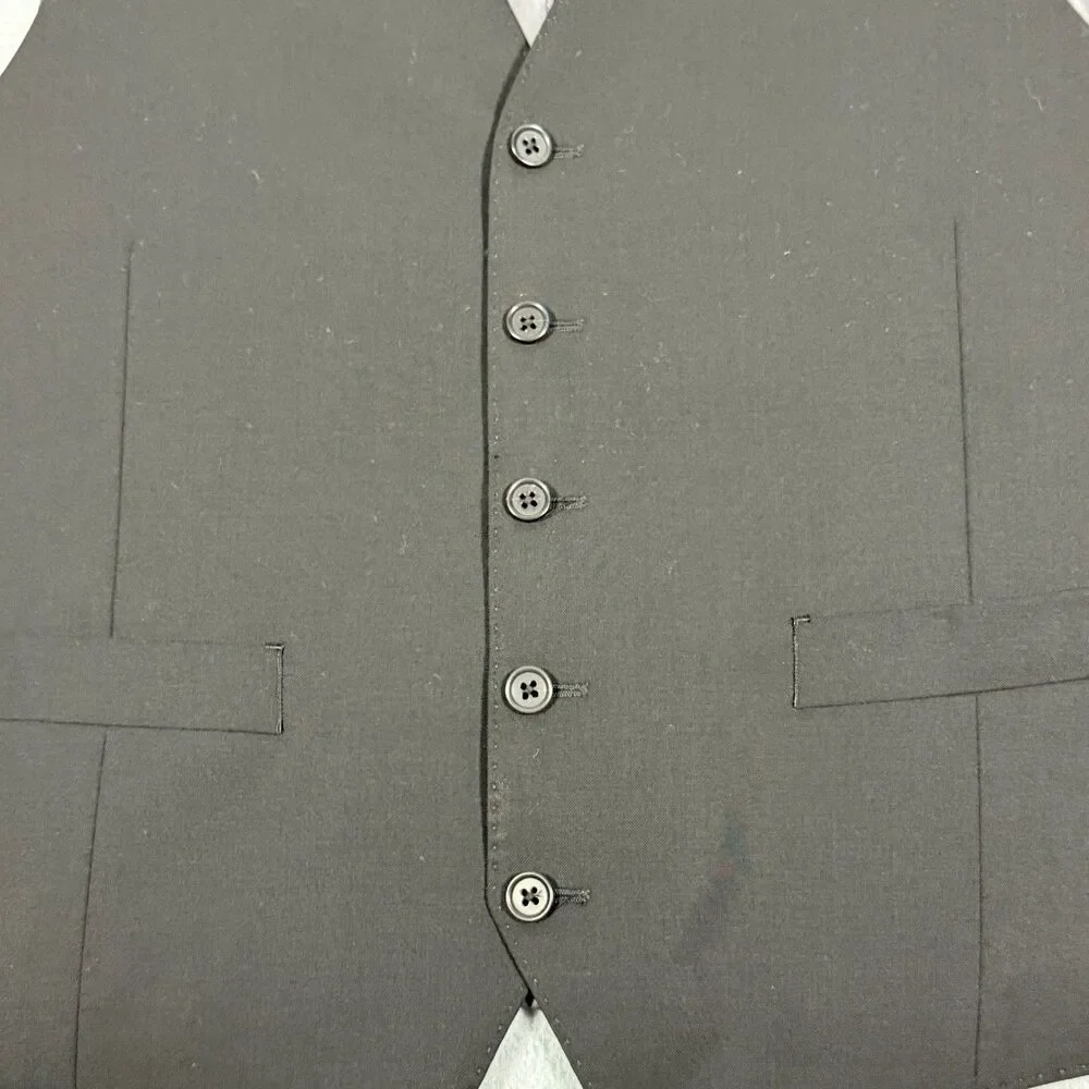 Brooks Brothers Explorer Collection Black Merino Wool Suit Vest 40R Regular